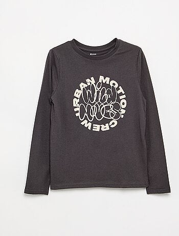 T-shirt de manga comprida estampada