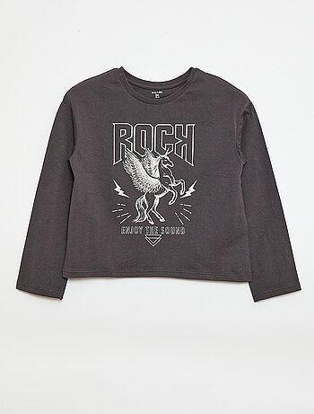 T-shirt estampado de mangas compridas