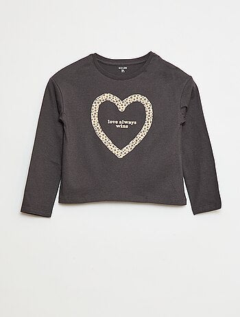 T-shirt de manga comprida estampada