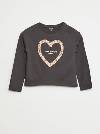 T-shirt de manga comprida estampada