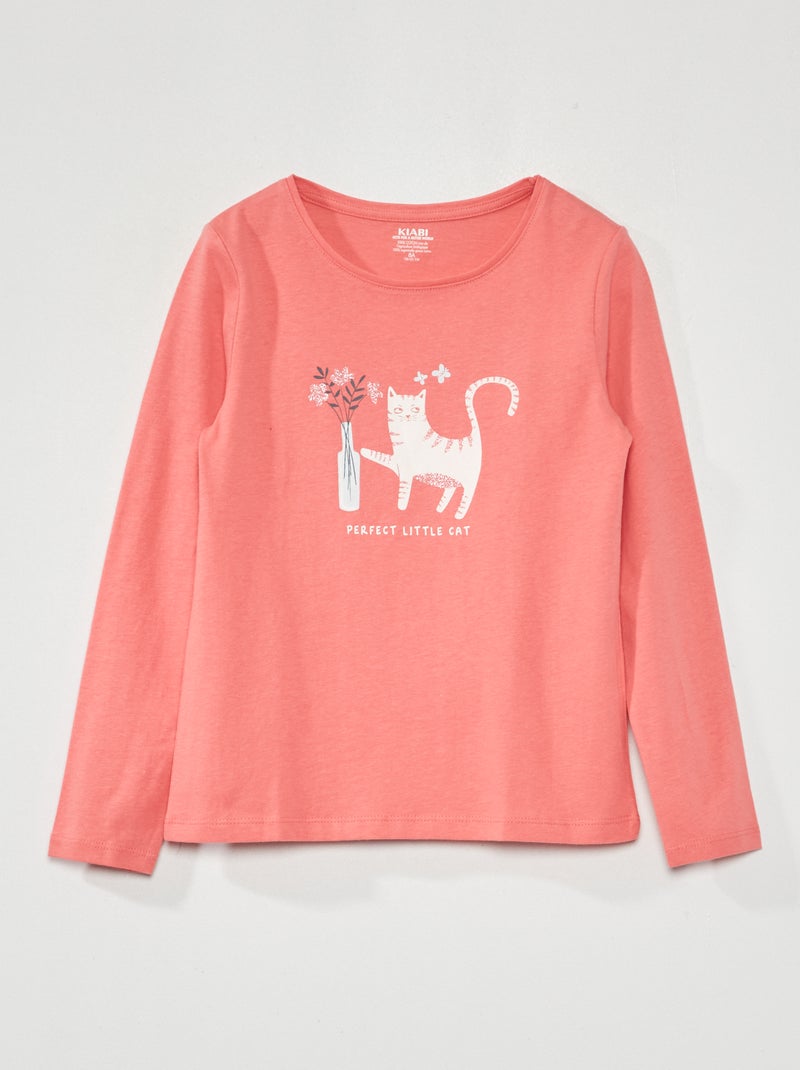 T-shirt de manga comprida estampada ROSA - Kiabi