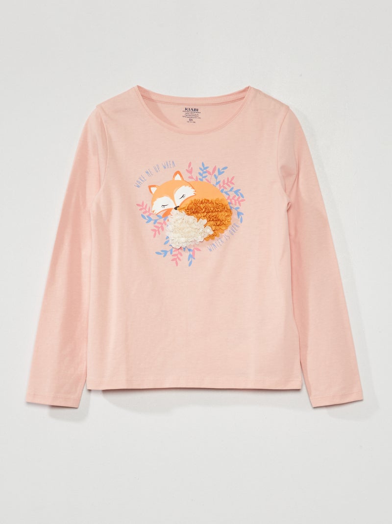 T-shirt de manga comprida estampada ROSA - Kiabi