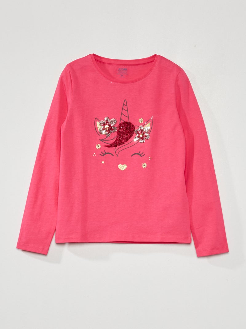 T-shirt de manga comprida estampada ROSA - Kiabi