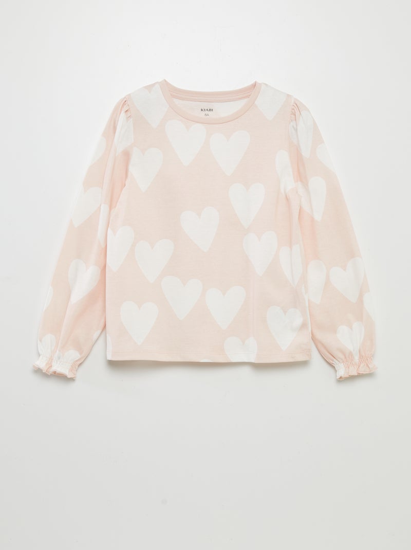 T-shirt de manga comprida estampada ROSA - Kiabi