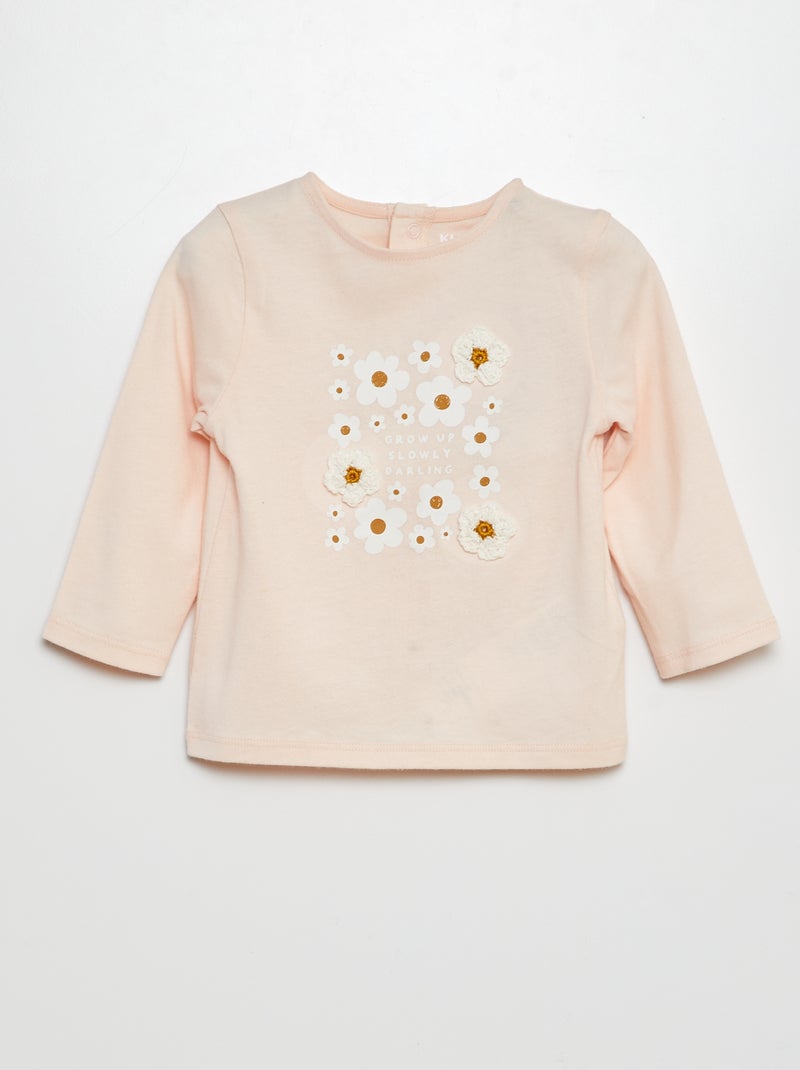 T-shirt de manga comprida estampada ROSA - Kiabi
