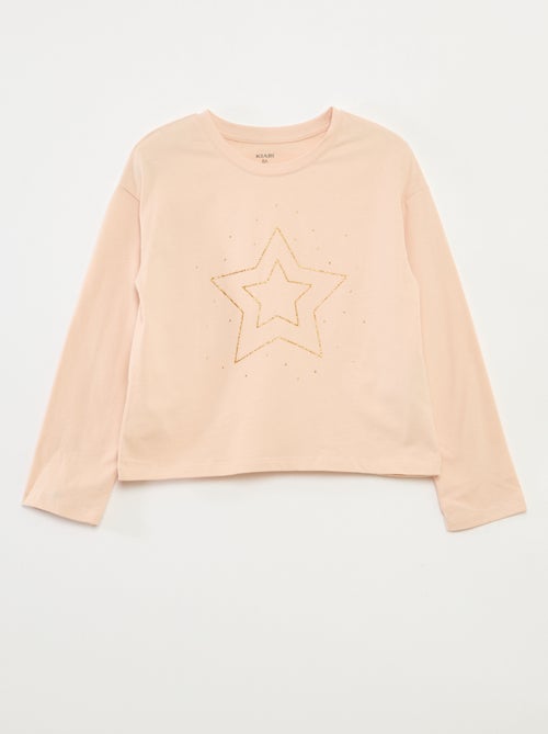 T-shirt de manga comprida estampada - Kiabi