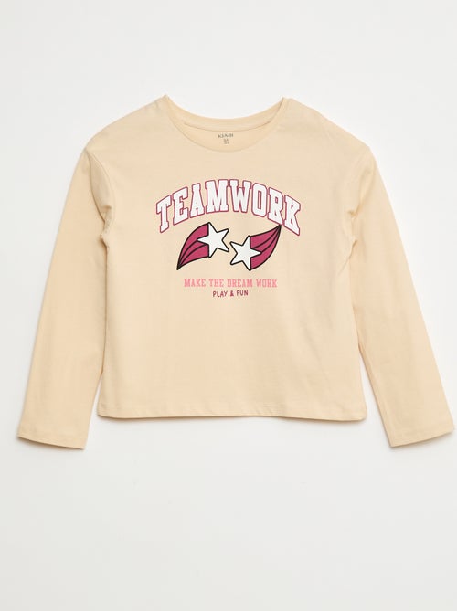 T-shirt de manga comprida estampada - Kiabi