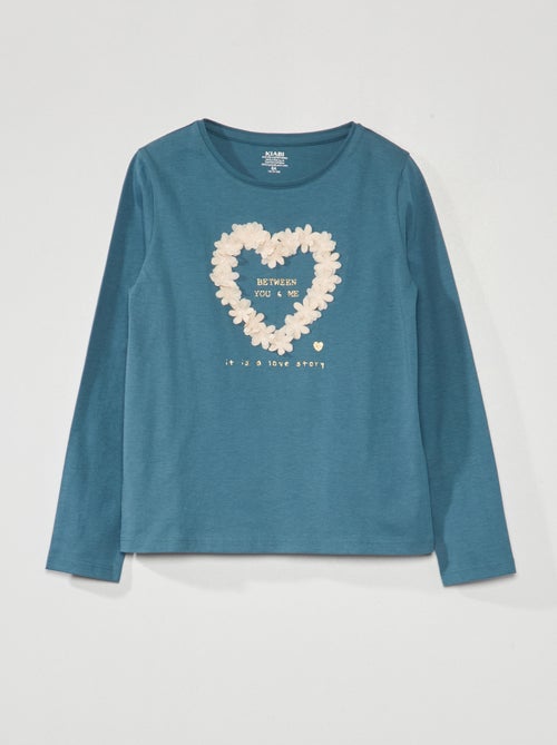 T-shirt de manga comprida estampada - Kiabi