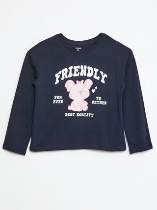 T-shirt de manga comprida estampada