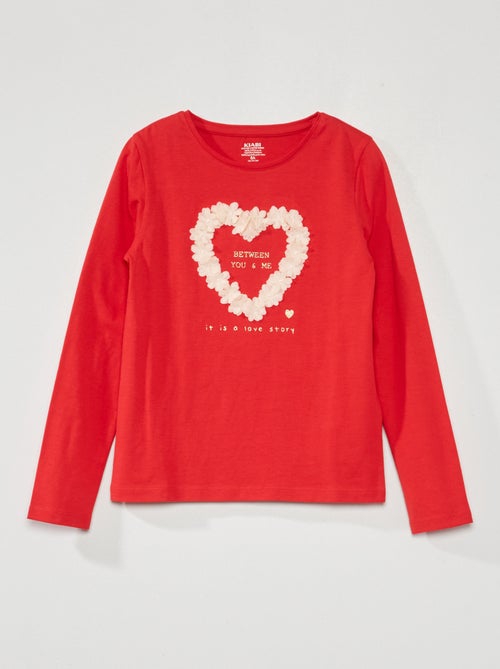 T-shirt de manga comprida estampada - Kiabi