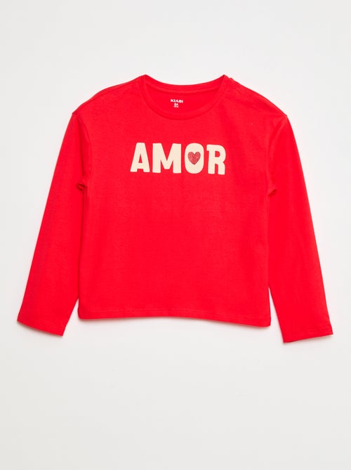 T-shirt de manga comprida estampada - Kiabi