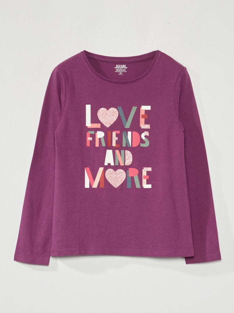 T-shirt de manga comprida estampada VIOLETA - Kiabi