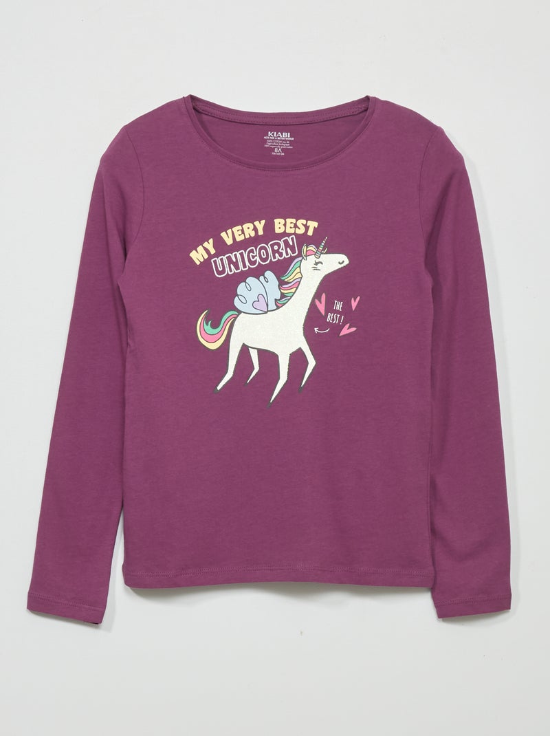 T-shirt de manga comprida estampada VIOLETA - Kiabi