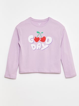 T-shirt de manga comprida estampada