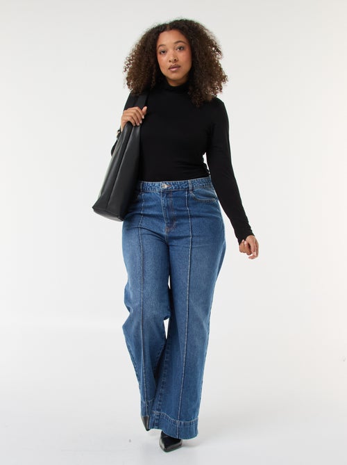 T-shirt de manga comprida gola alta liso - Kiabi