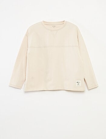 T-shirt de manga comprida gola redonda