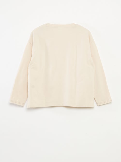 T-shirt de manga comprida gola redonda - Kiabi