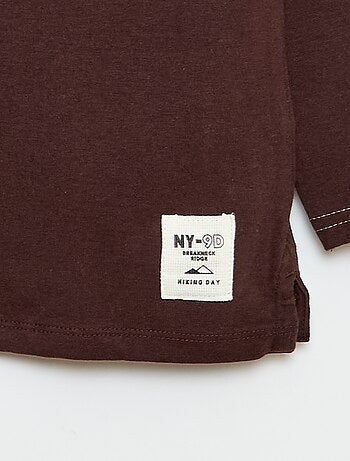 T-shirt de manga comprida gola redonda