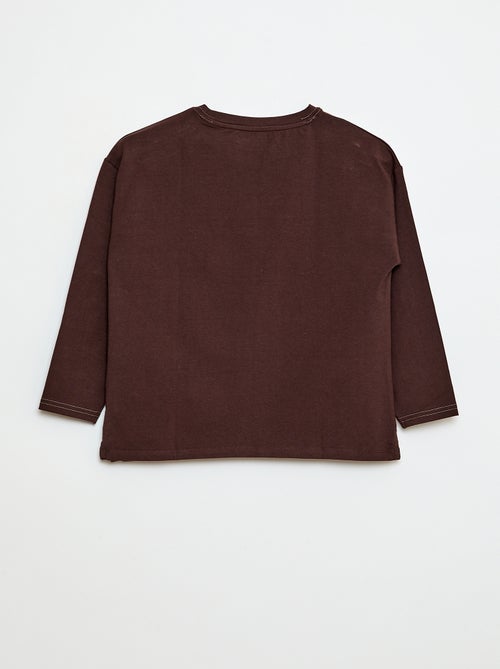 T-shirt de manga comprida gola redonda - Kiabi