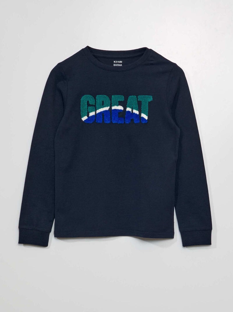 T-shirt de manga comprida 'Great' BEGE - Kiabi