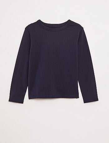 T-shirt de manga comprida lisa