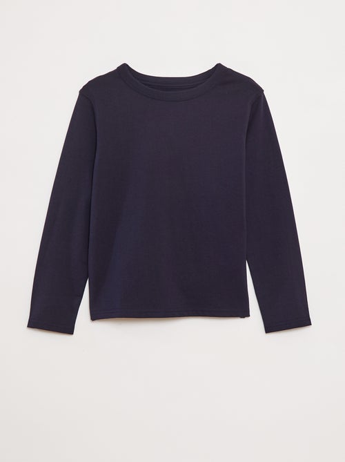 T-shirt de manga comprida lisa - Kiabi