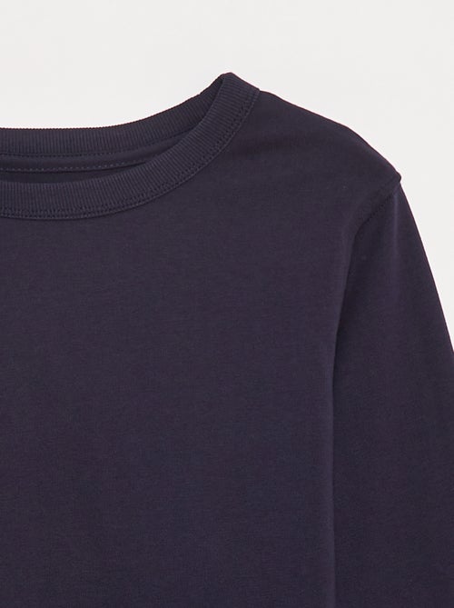 T-shirt de manga comprida lisa - Kiabi