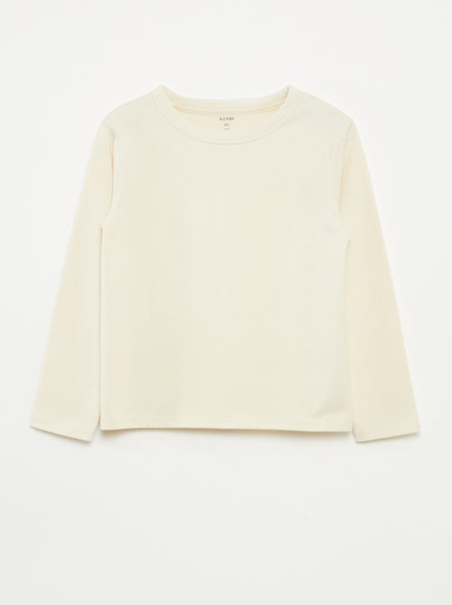 T-shirt de manga comprida lisa - Kiabi