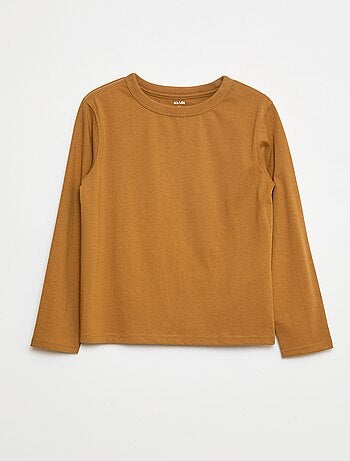 T-shirt de manga comprida lisa