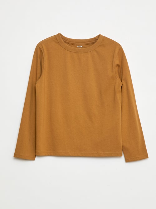 T-shirt de manga comprida lisa - Kiabi