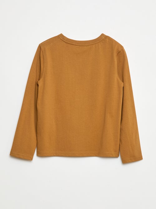 T-shirt de manga comprida lisa - Kiabi