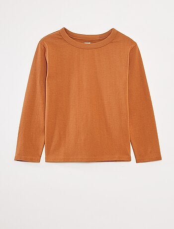 T-shirt de manga comprida lisa