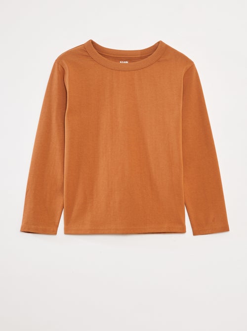 T-shirt de manga comprida lisa - Kiabi