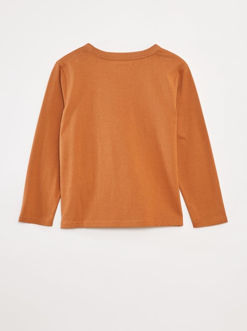 T-shirt de manga comprida lisa - Kiabi
