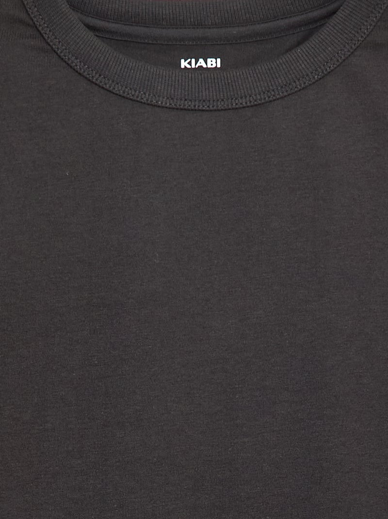T-shirt de manga comprida lisa Cinza - Kiabi
