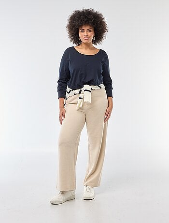 T-shirt de manga comprida lisa em jersey