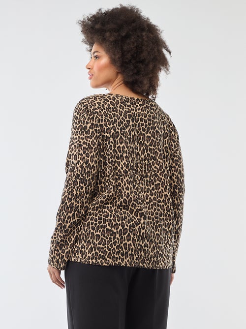 T-shirt de manga comprida lisa em jersey - Kiabi