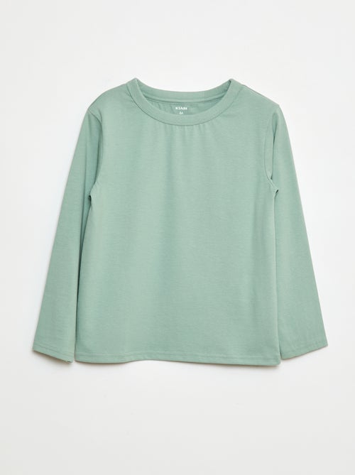 T-shirt de manga comprida lisa - Kiabi