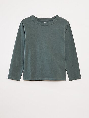 T-shirt de manga comprida lisa