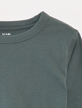 T-shirt de manga comprida lisa