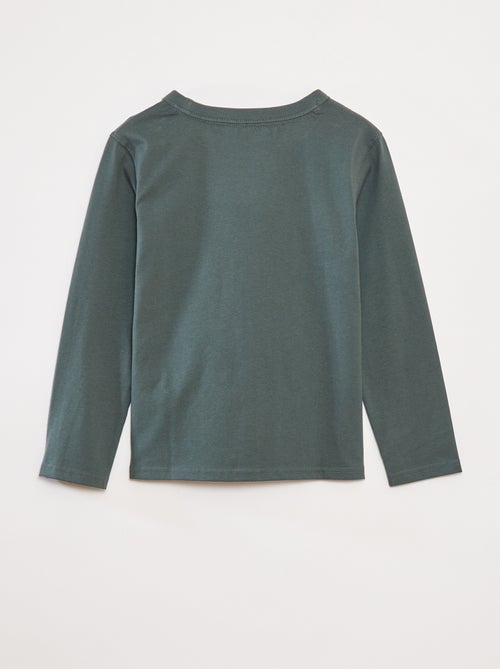 T-shirt de manga comprida lisa - Kiabi