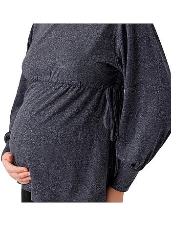 T-Shirt de Manga Comprida Mamalicious Venice para Mulher, Azul-Marinho