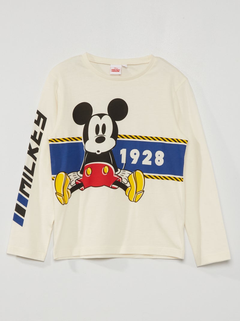 T-shirt de manga comprida 'Mickey' Branco - Kiabi