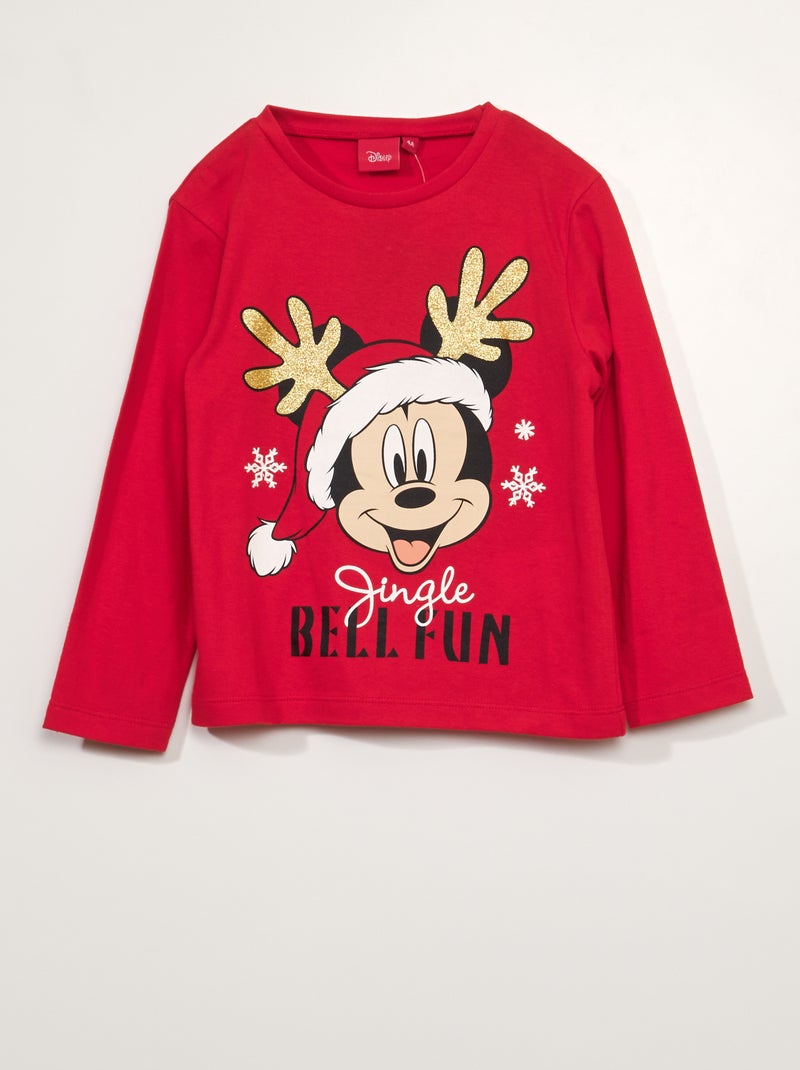 T-shirt de manga comprida 'Mickey' VERMELHO - Kiabi