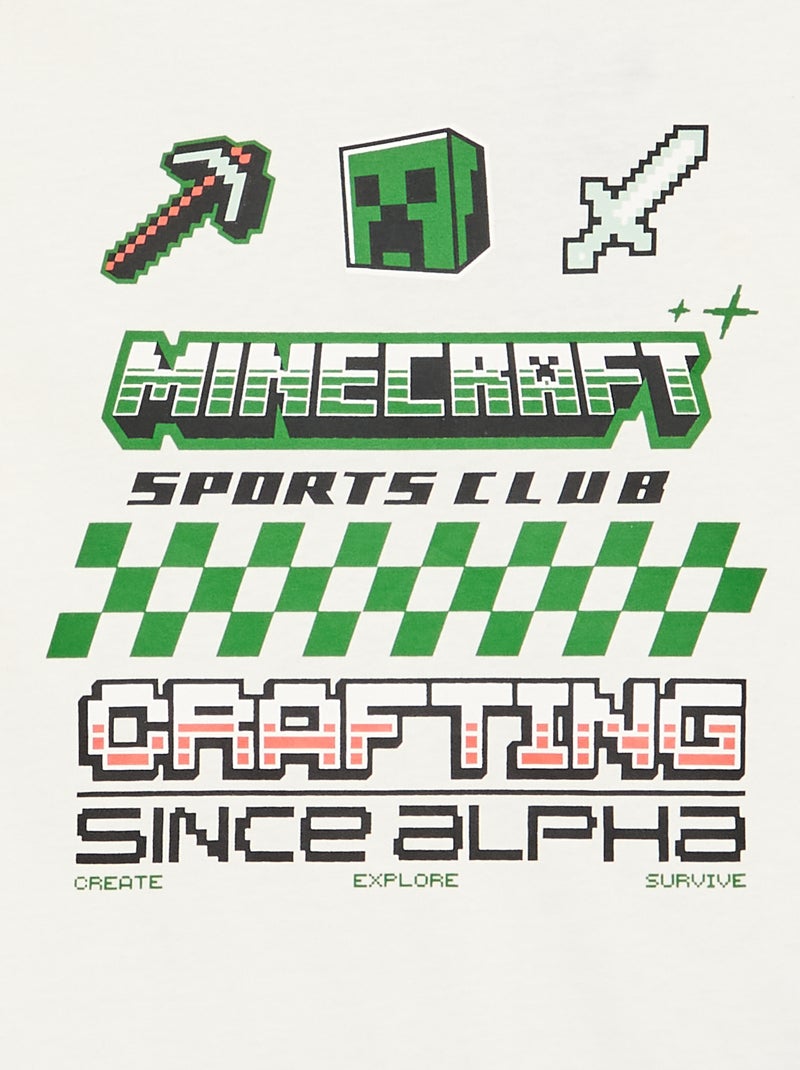 T-shirt de manga comprida 'Minecraft' Branco - Kiabi
