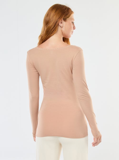 T-shirt de manga comprida para usar por baixo - Kiabi