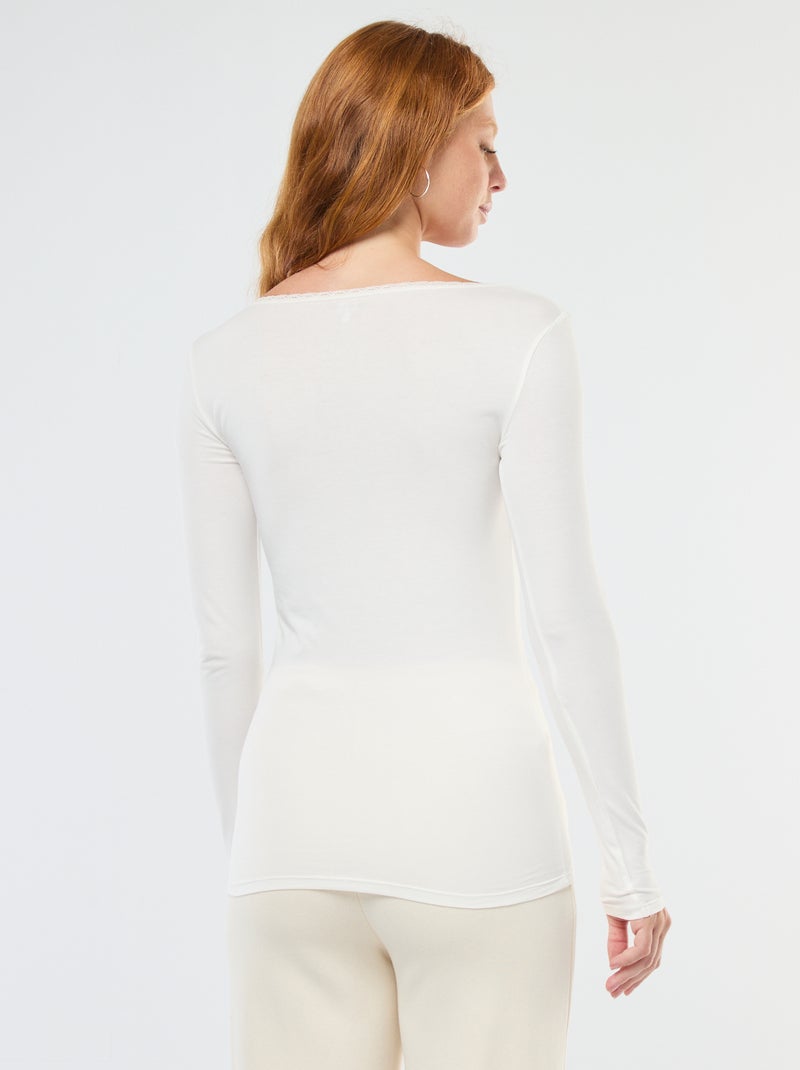 T-shirt de manga comprida para usar por baixo Bege - Kiabi