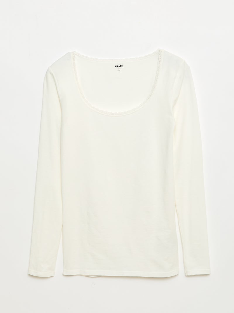 T-shirt de manga comprida para usar por baixo Bege - Kiabi