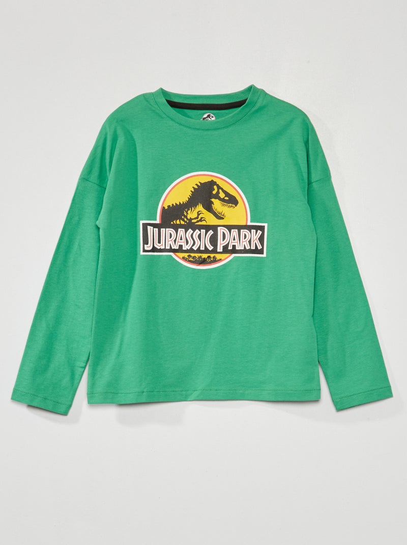 T-shirt de manga comprida 'Parque Jurássico' Verde - Kiabi