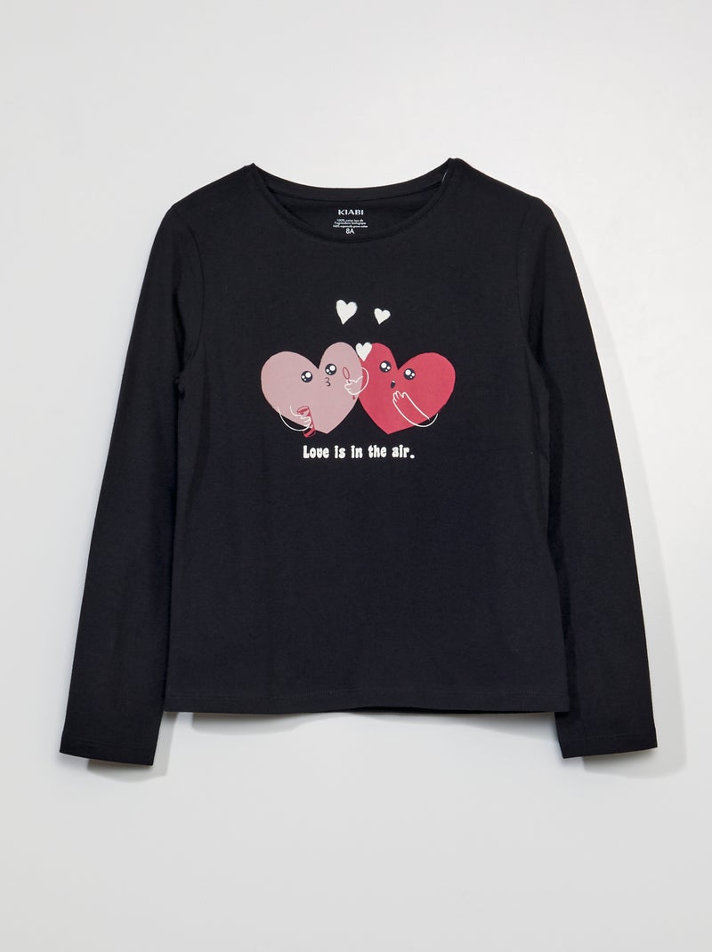T-shirt de manga comprida PRETO - Kiabi